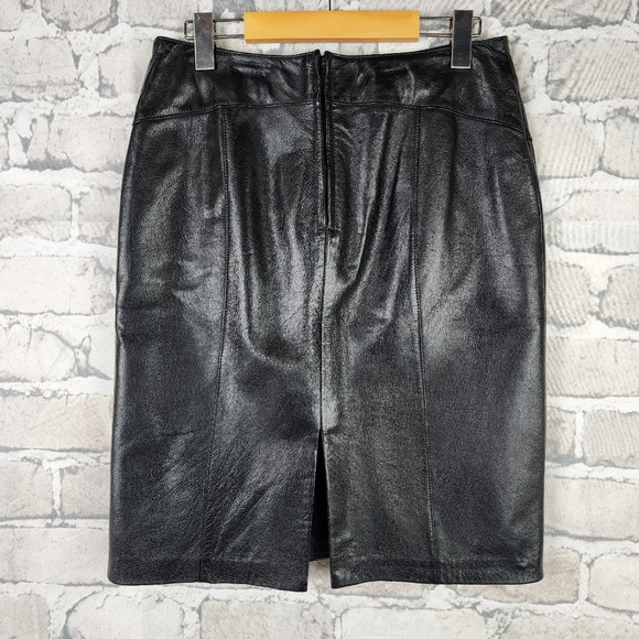 Danier Leather Pencil Skirt Lined Black Size 6 - Picture 9 of 14